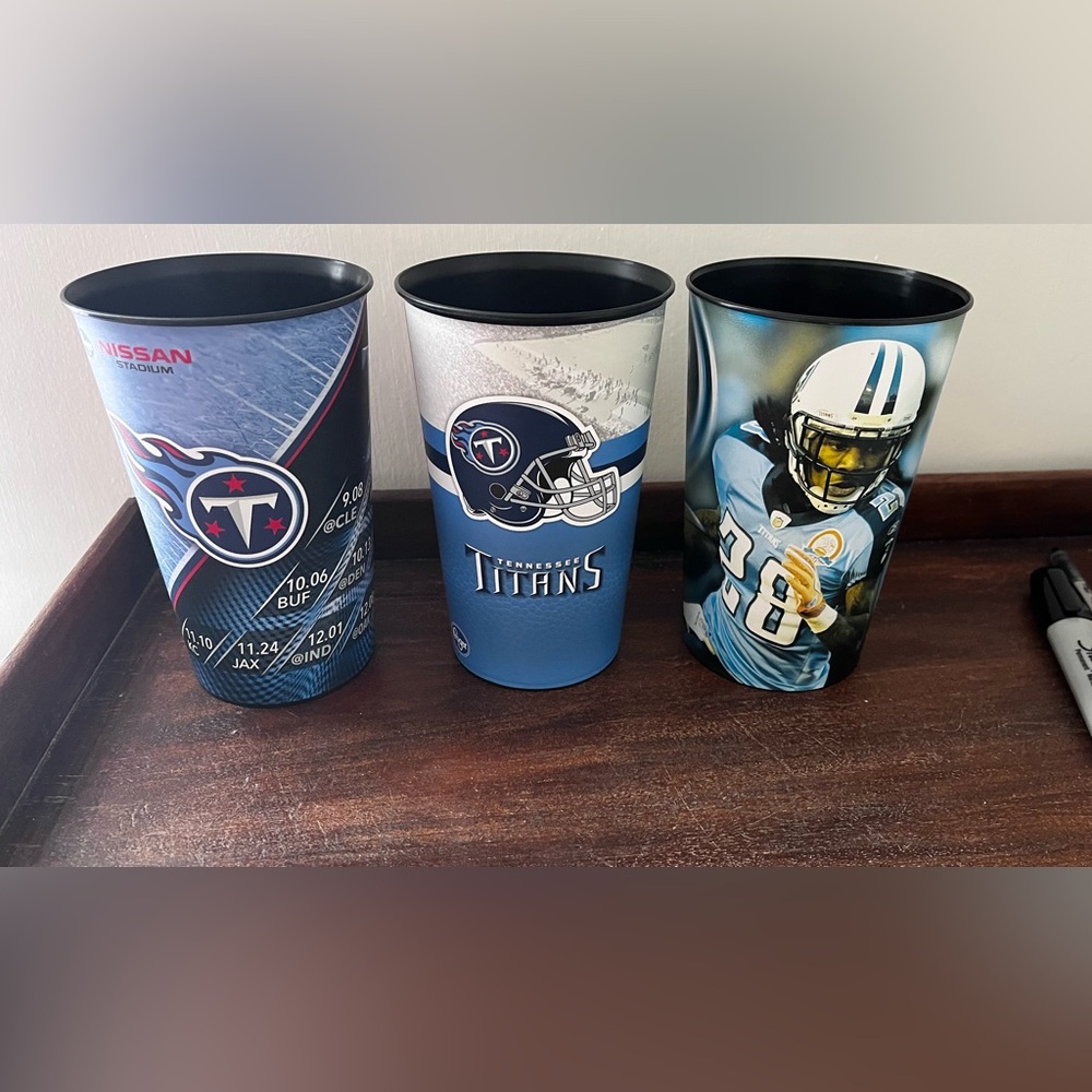 NFL Tennessee Titans 2019 Schedule Nissan Stadium Chris Johnson Plastic Cup Set